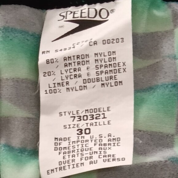 (*) VINTAGE 1" SIDES SPEEDO SWIM BRIEF, SIZE 30", BLACK & GREEN - (Pre-owned) - Picture 4 of 8